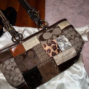 Coach vintage patchwork purse with matching wristlet